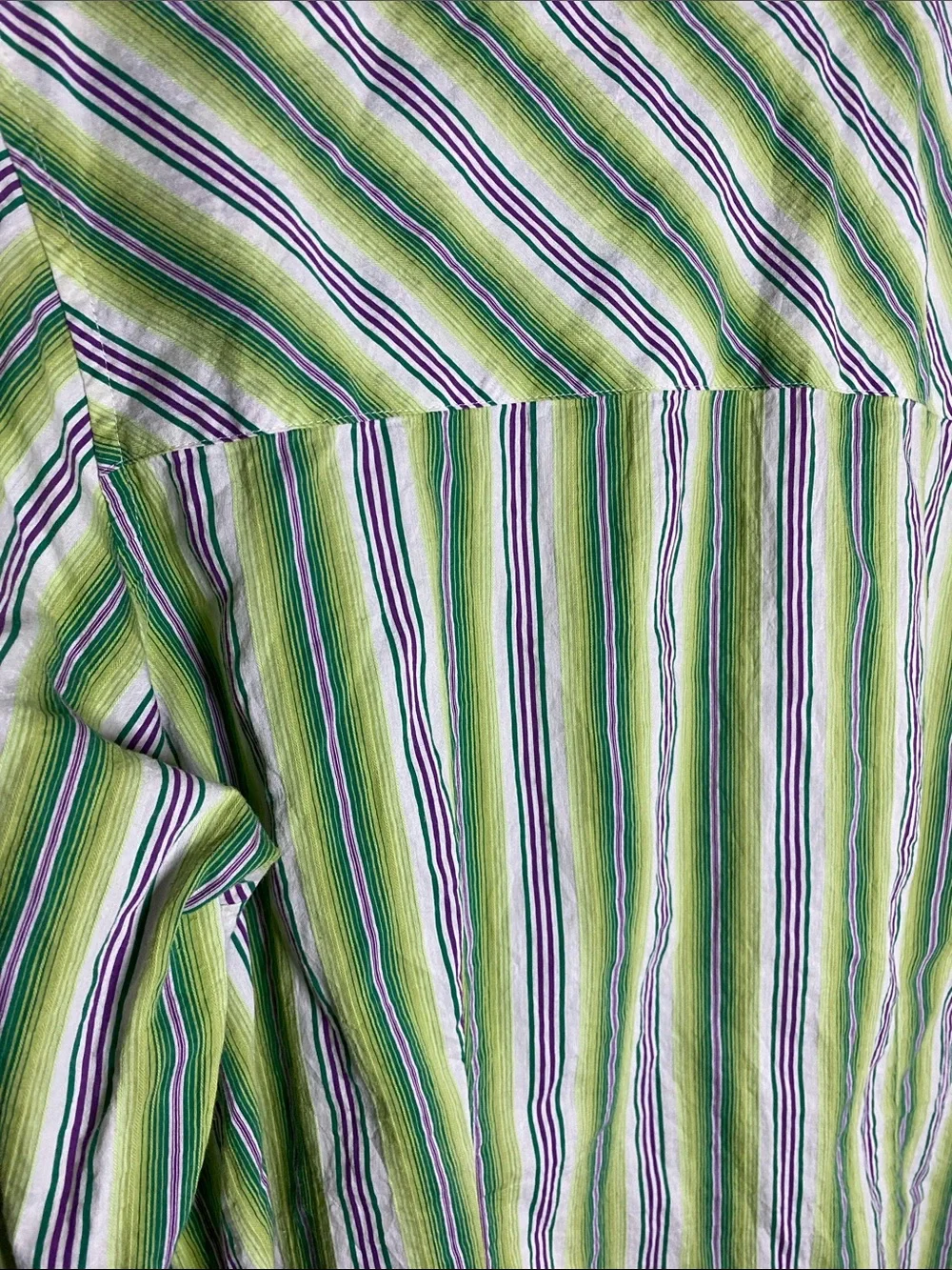 Talbots Green Striped Long-Sleeve Button-Down Shirt Size 1XP - Picture 5 of 6